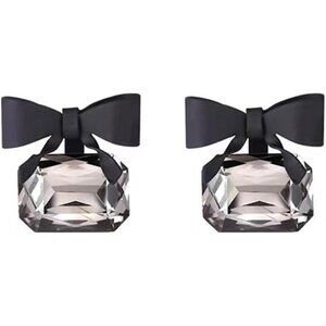 Chic Bow Stud Earrings – Stylish Black Bow with Camouflage Pattern